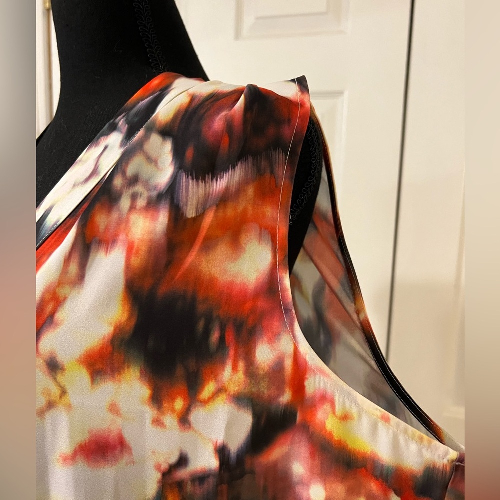 LANE BRYANT Multicolor Abstract Printed Floral Sleeveless Blouse/Top Size - Picture 6 of 8